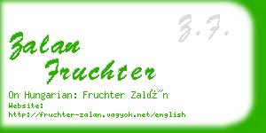 zalan fruchter business card